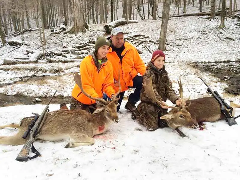 Family with Fallow Deer Buck