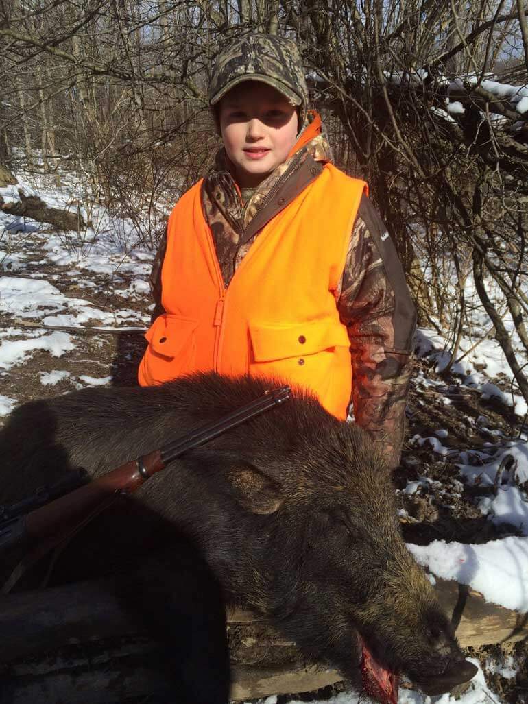 Young Hunter with a Stonebridge Trophy Russian Boar